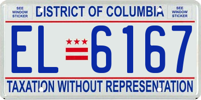 DC license plate EL6167