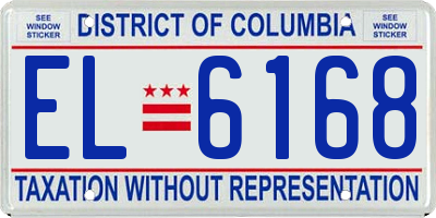DC license plate EL6168