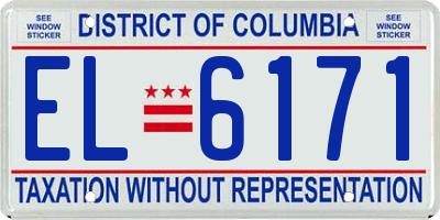 DC license plate EL6171