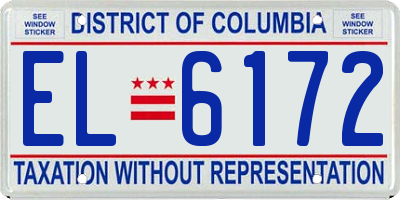 DC license plate EL6172