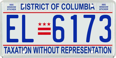 DC license plate EL6173