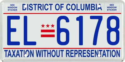 DC license plate EL6178