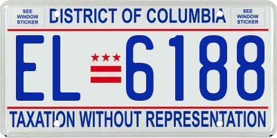 DC license plate EL6188