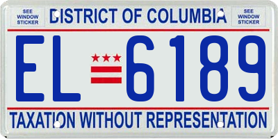 DC license plate EL6189