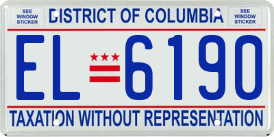 DC license plate EL6190