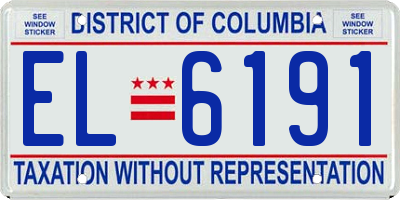 DC license plate EL6191