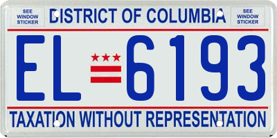 DC license plate EL6193