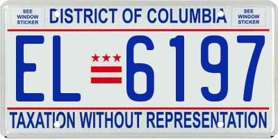 DC license plate EL6197