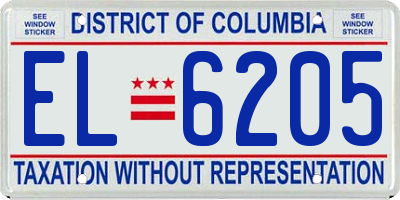 DC license plate EL6205