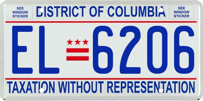 DC license plate EL6206