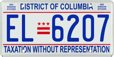 DC license plate EL6207