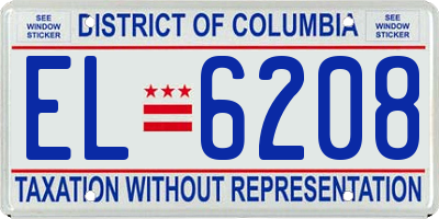DC license plate EL6208
