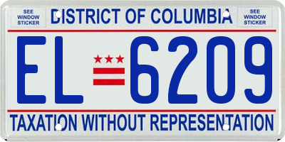 DC license plate EL6209
