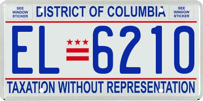 DC license plate EL6210