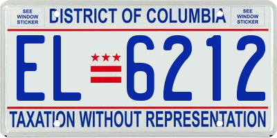 DC license plate EL6212