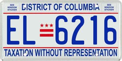 DC license plate EL6216