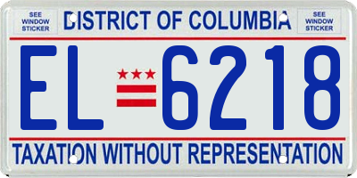 DC license plate EL6218