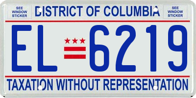 DC license plate EL6219