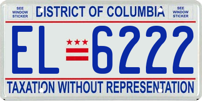 DC license plate EL6222