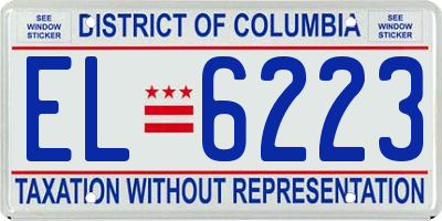 DC license plate EL6223