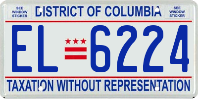 DC license plate EL6224
