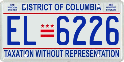 DC license plate EL6226