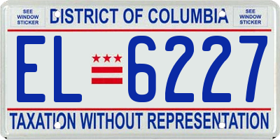 DC license plate EL6227