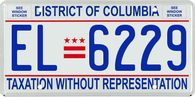 DC license plate EL6229