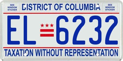 DC license plate EL6232