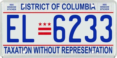 DC license plate EL6233