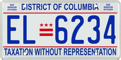 DC license plate EL6234