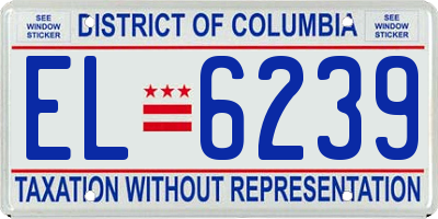 DC license plate EL6239