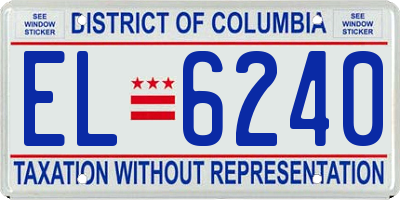 DC license plate EL6240