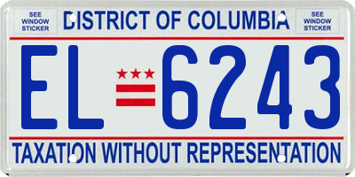 DC license plate EL6243