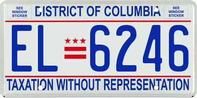 DC license plate EL6246