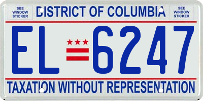 DC license plate EL6247