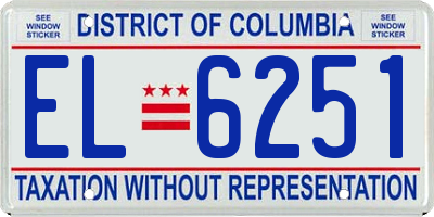 DC license plate EL6251