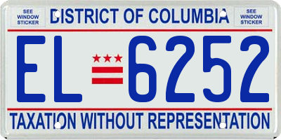 DC license plate EL6252