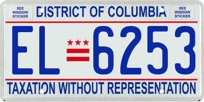DC license plate EL6253