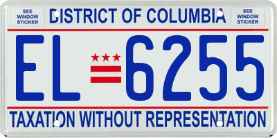 DC license plate EL6255