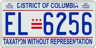 DC license plate EL6256