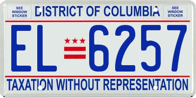 DC license plate EL6257