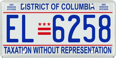 DC license plate EL6258