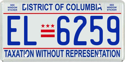 DC license plate EL6259