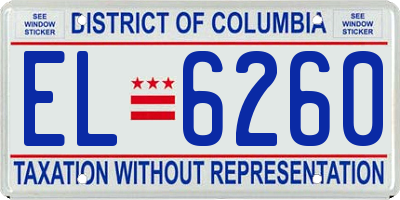 DC license plate EL6260
