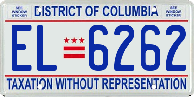 DC license plate EL6262