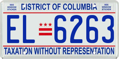 DC license plate EL6263