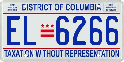 DC license plate EL6266