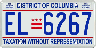 DC license plate EL6267
