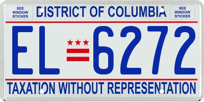 DC license plate EL6272